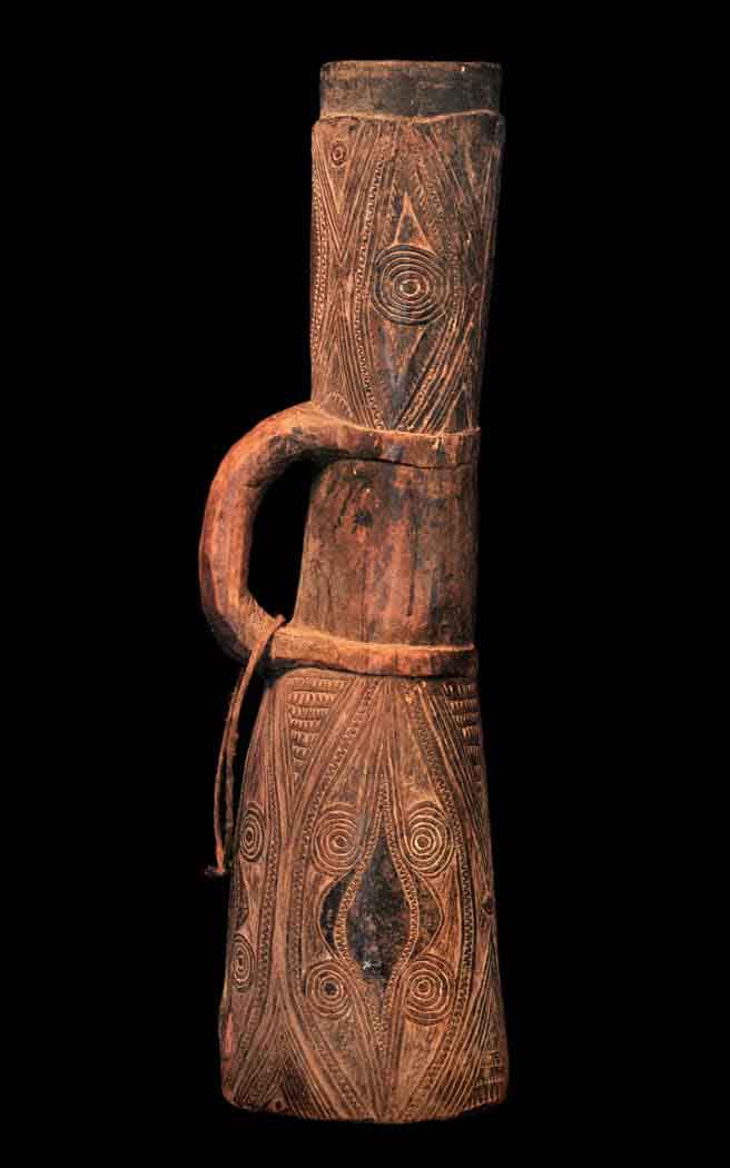 Traditional Abelam ceremonial drum from Maprik region, Papua New Guinea