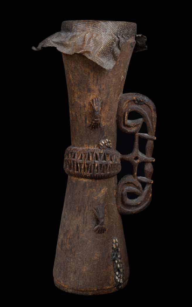 Traditional Asmat ceremonial drum from Papua New Guinea