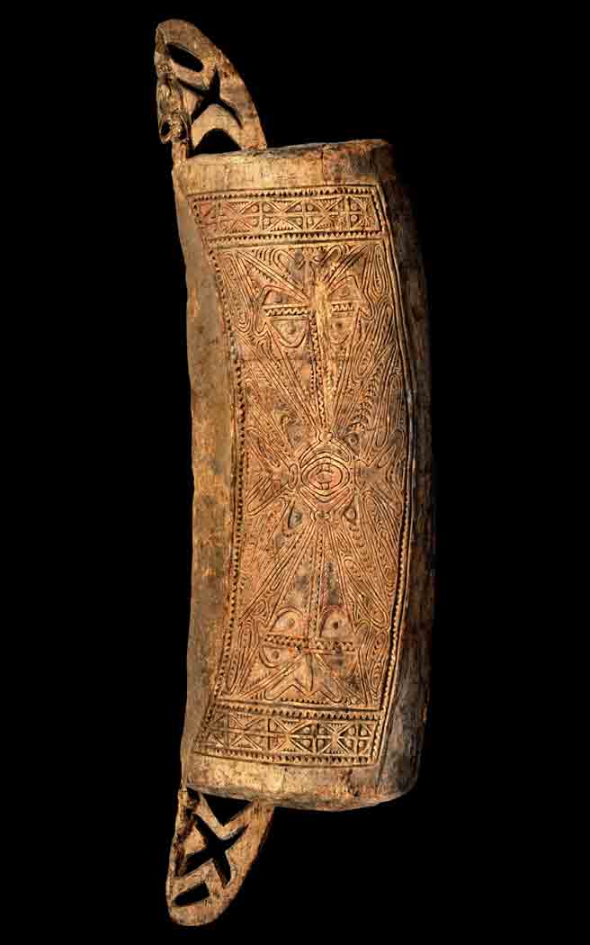 Traditional Garamut slit drum from Sepik-Ramu region, Papua New Guinea