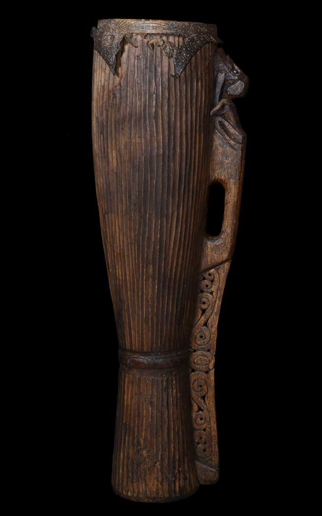Traditional Korwar area drum from Geelvink Bay, Papua New Guinea