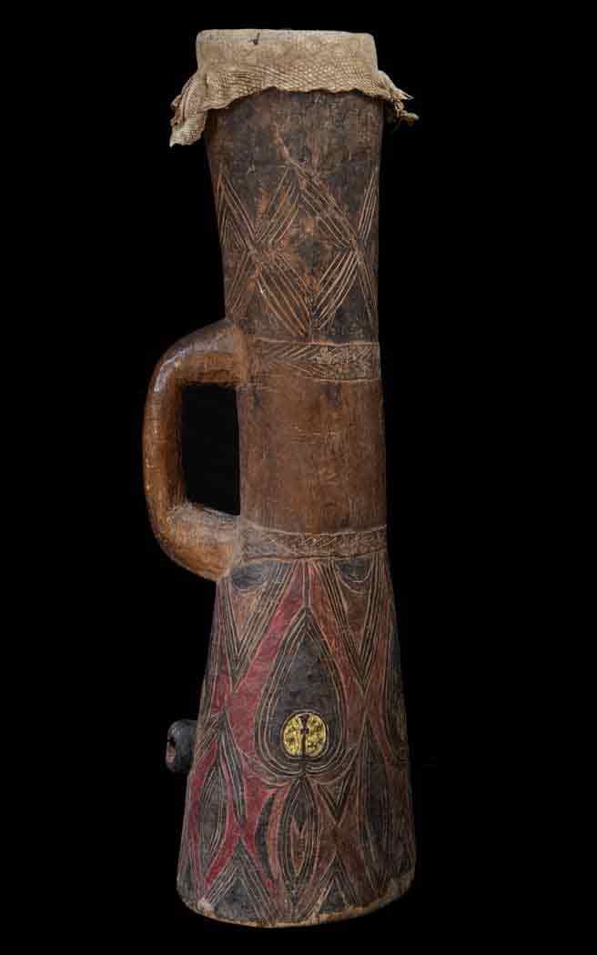 Traditional Abelam ceremonial drum from Maprik region