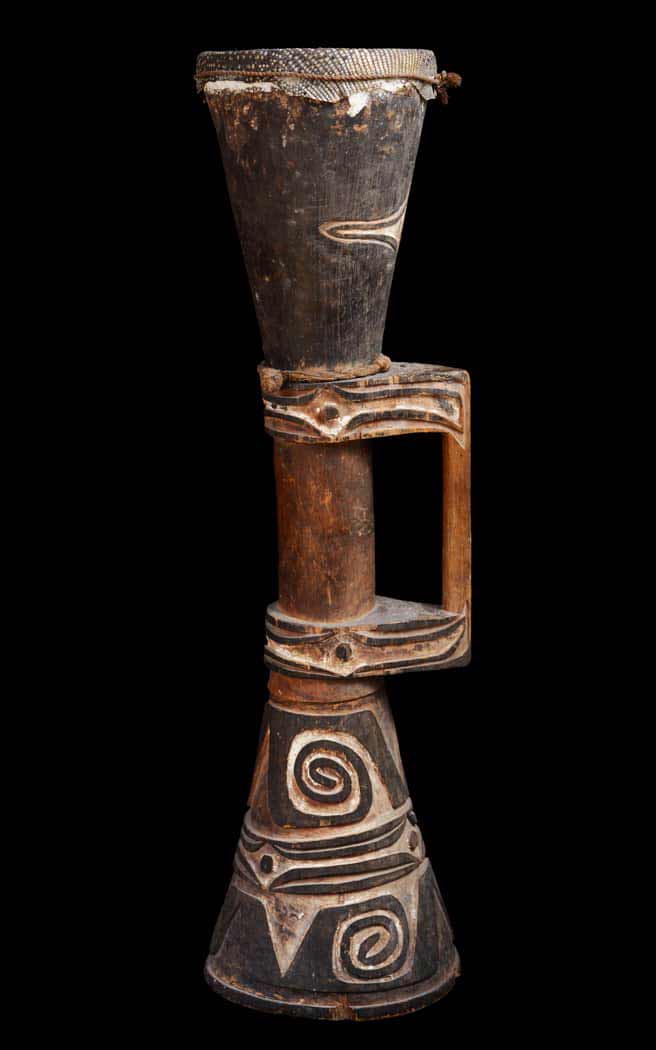 Traditional Marind-Anim drum from southern Papua New Guinea