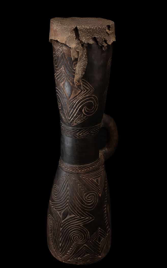 Traditional Maprik region drum from Papua New Guinea