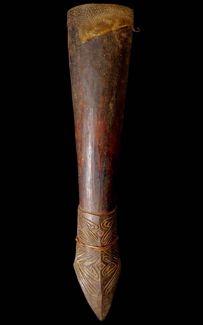 Traditional Papuan Gulf ceremonial drum from Papua New Guinea
