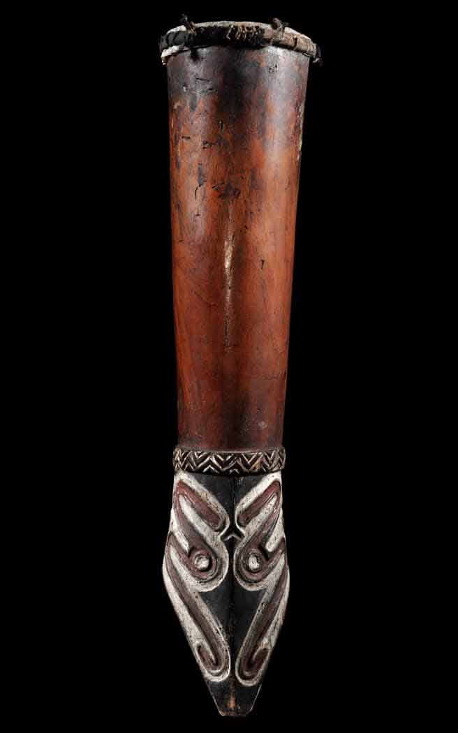 Traditional Papuan Gulf ritual drum from Papua New Guinea