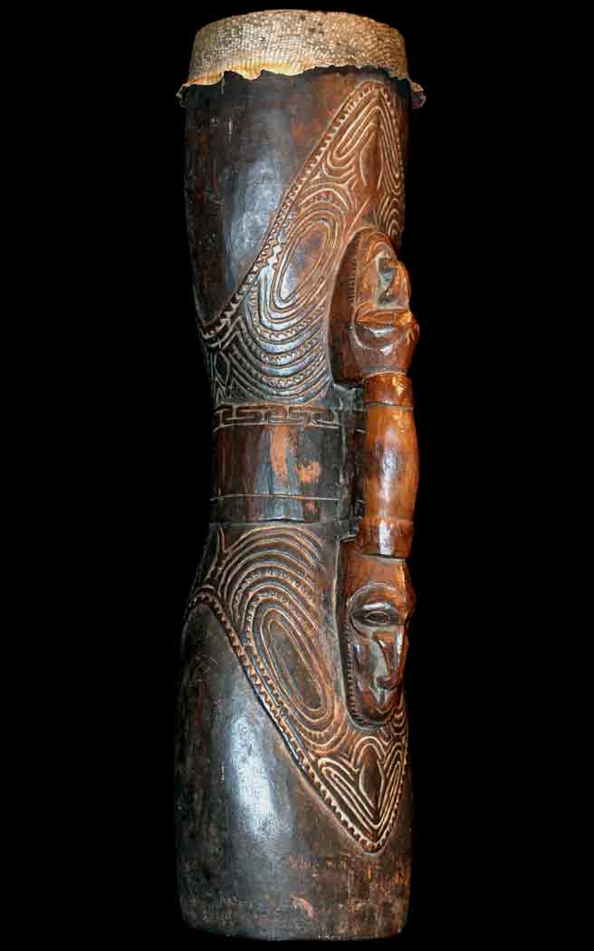 Traditional Ramu-Sepik drum from Papua New Guinea