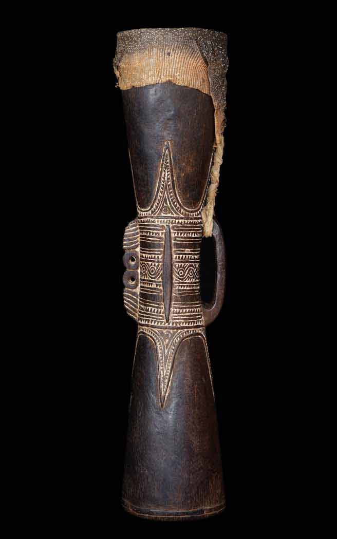 Traditional Siassi Islands drum from Papua New Guinea